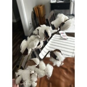 1pc Cotton Stems Fake Cotton‎ Flowers, Artificial Cotton Floral Stems Faux8178